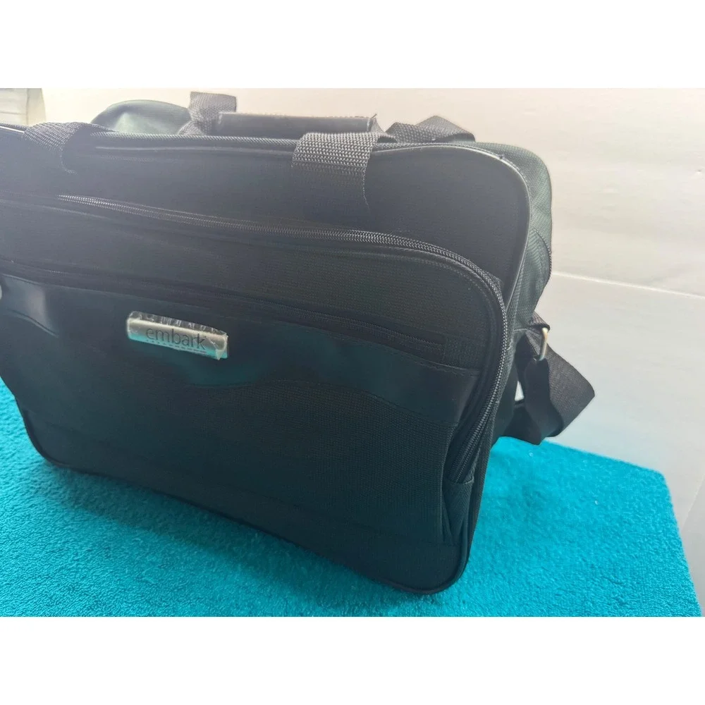 Embark Professional Messenger Bag Black Commuter Laptop Briefcase Shoulder Strap
